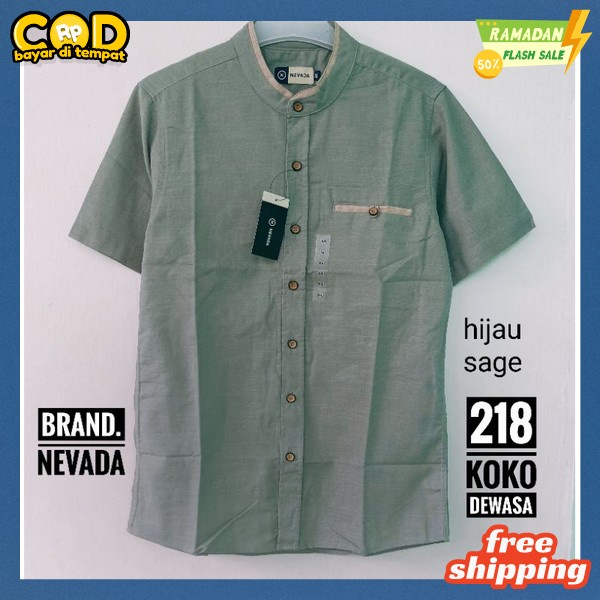 Koko Pria Muslim Dewasa Cowok Premium Murah Atasan Cowo Baju Idul Fitri Kem Termurah Terbaru Kemeja 