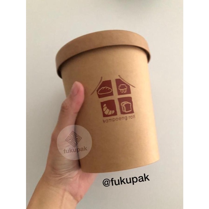 Buruan serbu] Custom Kraft Bowl, Paper Cup, Ice Cream Cup, Soup Bowl (Brown / White)