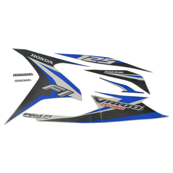 Sticker Body Set Kiri Putih Biru Honda Vario Techno 125 FI STD 871X0KZRB20ZDL
