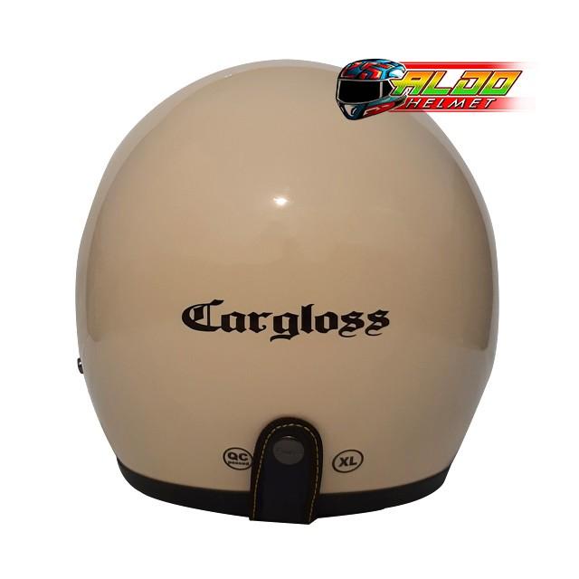 Cargloss Retro Cream Kaca Flat | Ori Carglos Helmet Free Packing