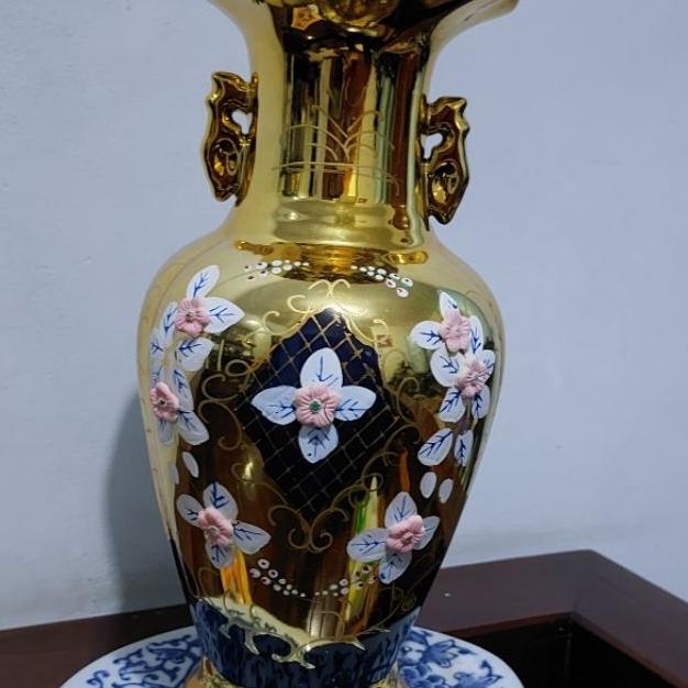 Vas Pajangan Kerak Gold Tinggi 35 Cm