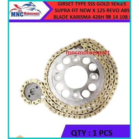 GEARSET GIRSET GEAR GIR SET KC GOLD 38T SUPRA FIT NEW X 125 REVO BLADE