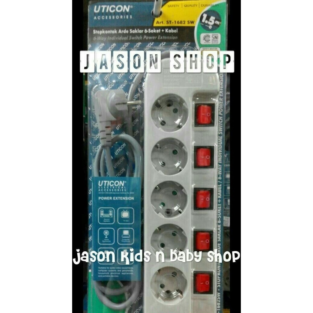 TERMINAL LISTRIK UTICON/SAKLAR UTICON 5 LUBANG/STOP KONTAK