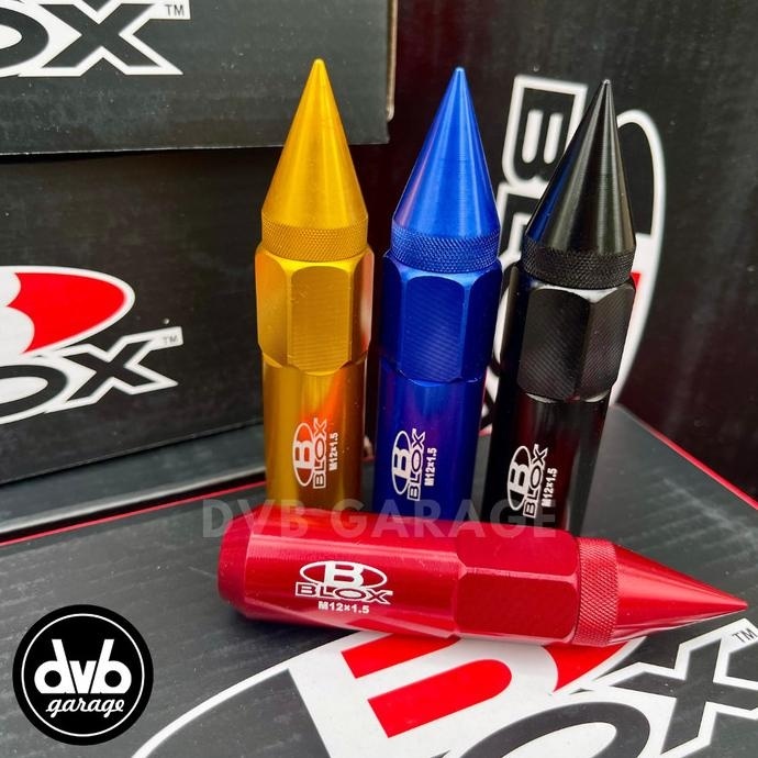 Lugnut BLOX Runcing Panjang 2 Model Long Baut Roda Racing 1.5 1.25 Nut by Casasofia