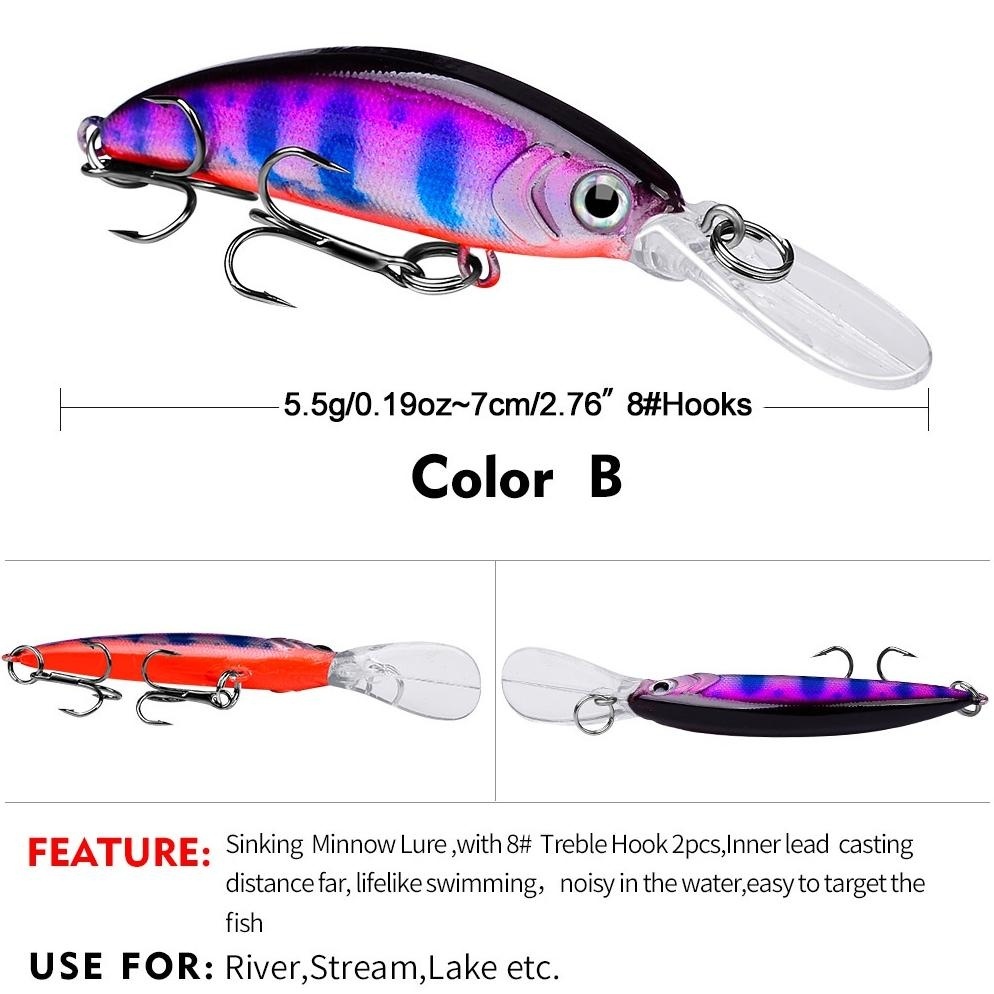 Dapatkan PROBEROS Umpan Pancing Lure Minnow lidah Panjang 5.5g/7cm lure sinking Long Cast MN146
