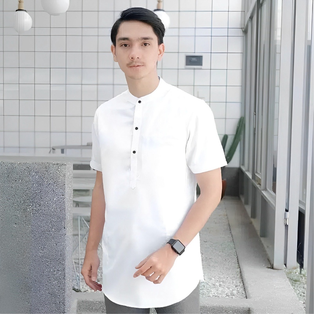 Koko Pria Dewasa Kokoh Sholat Bsju Kemko Putih Hitam Cod Pakaian Kekinian Baj Kmeja Motif Formal Cas