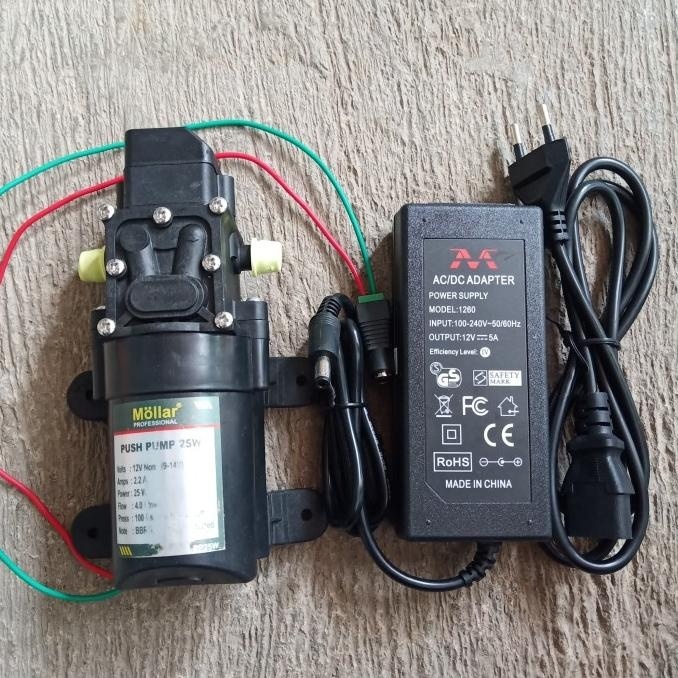Adaptor + Pompa Dinamo DC 12 Volt 80 psi Mollar Alat Cuci Motor Mobil