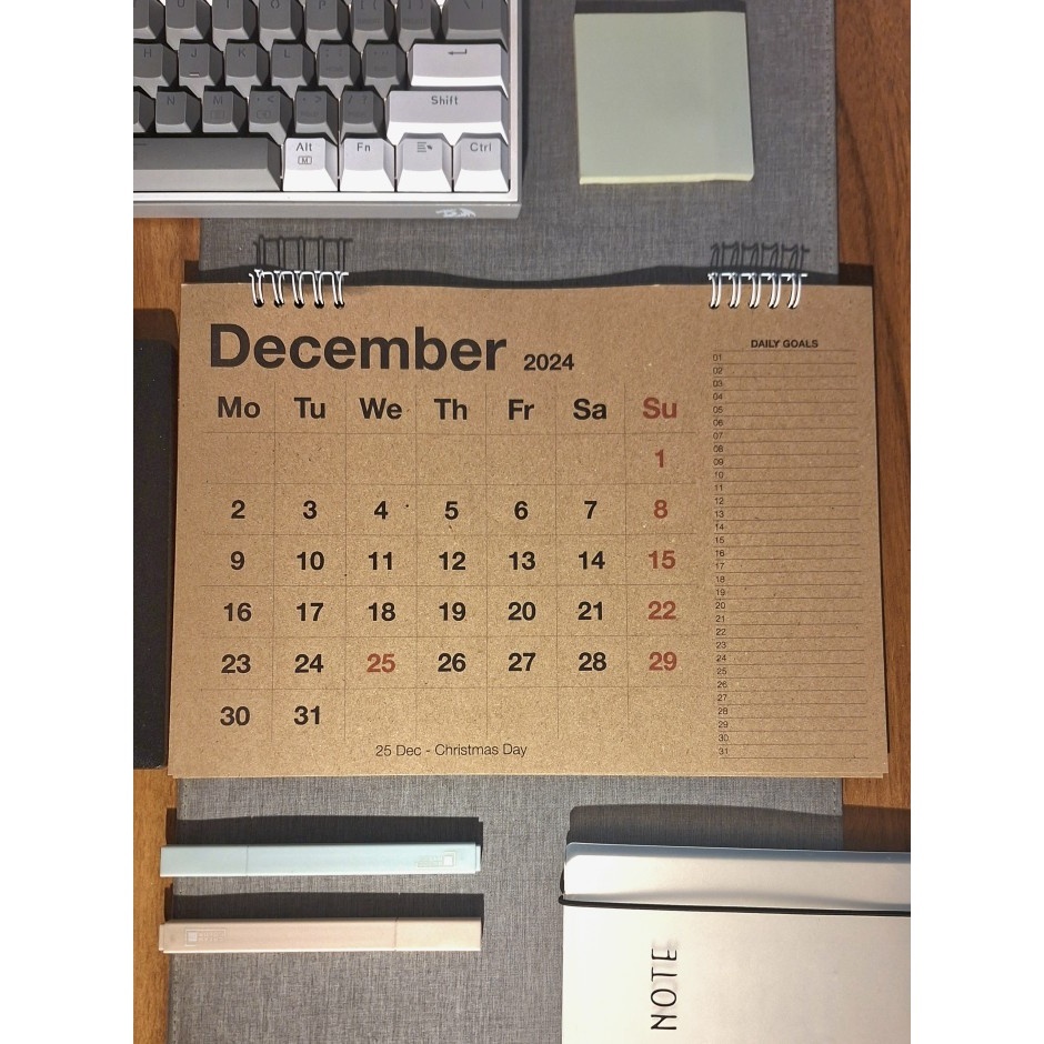 

Paperiko 2024 Kraft Wall Planner Calendar A4