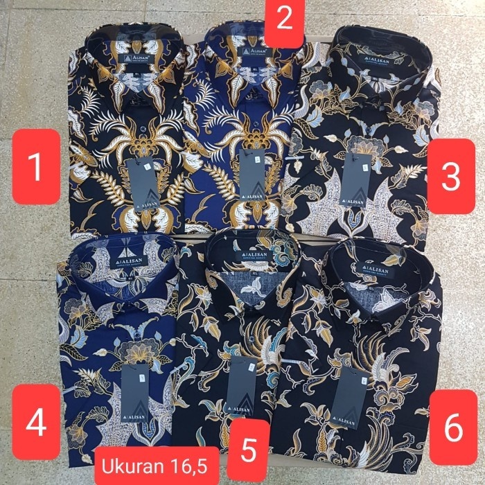 Kemeja Batik Alisan Lengan Pendek Original Reguler Fit Uk 16,5