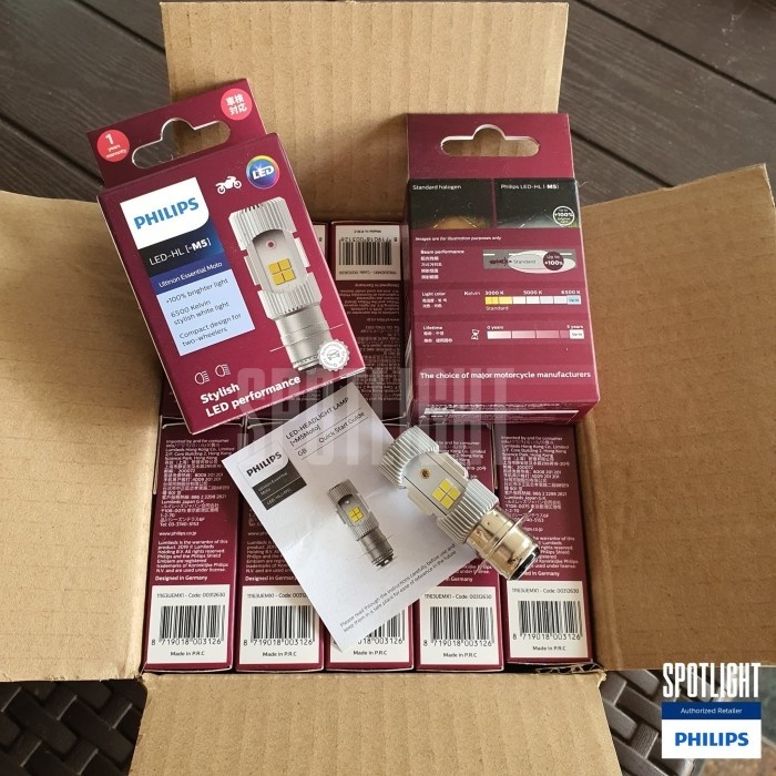 Philips LED M5 H6 T19 Lampu Motor Ultinon Essential Moto