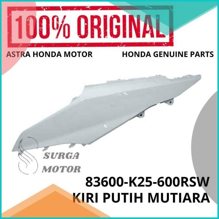 Cover Tebeng Body Kiri Putih Mutiara BeAT Sporty eSP K25 Original AHM
