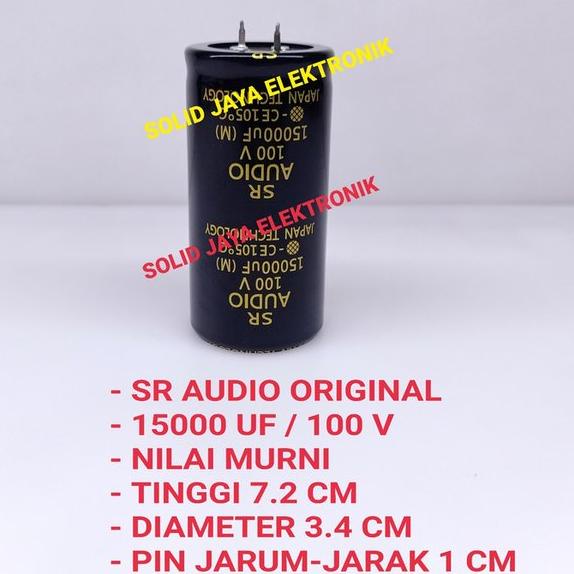 CAPASITOR ELKO 15000 UF 100 V ELCO SR AUDIO 15000 UF 100 VOLT 15000UF 100V MICRO ASLI MURNI KAPASITO