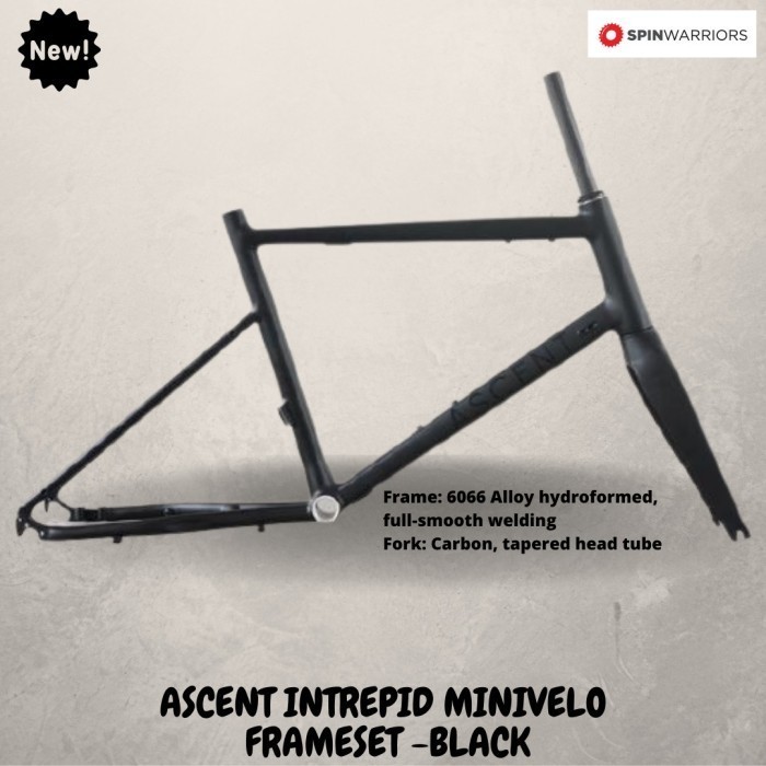 ✅New Frame Sepeda Minivelo - Ascent Intrepid Minivelo Frameset - Black Berkualitas