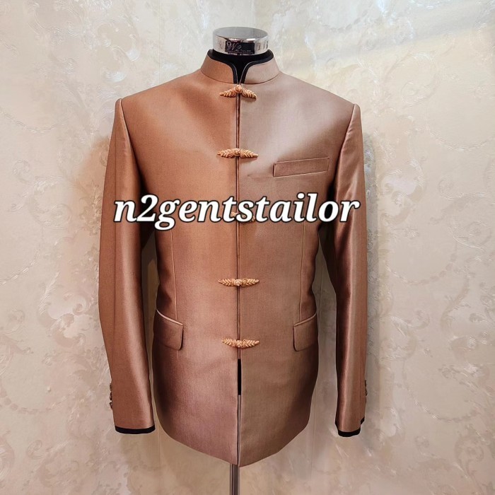 ✅New Cheongsam /Qipao Pria Light Rose Gold Berkualitas