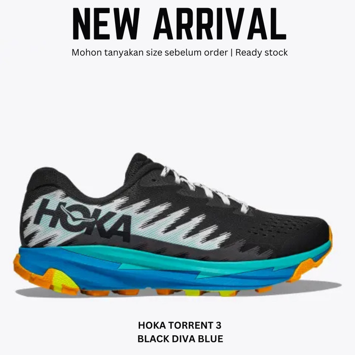 ✅New Hoka Torrent 3 Black Diva Blue  Sepatu Lari Pria  Wanita Original Terbaru