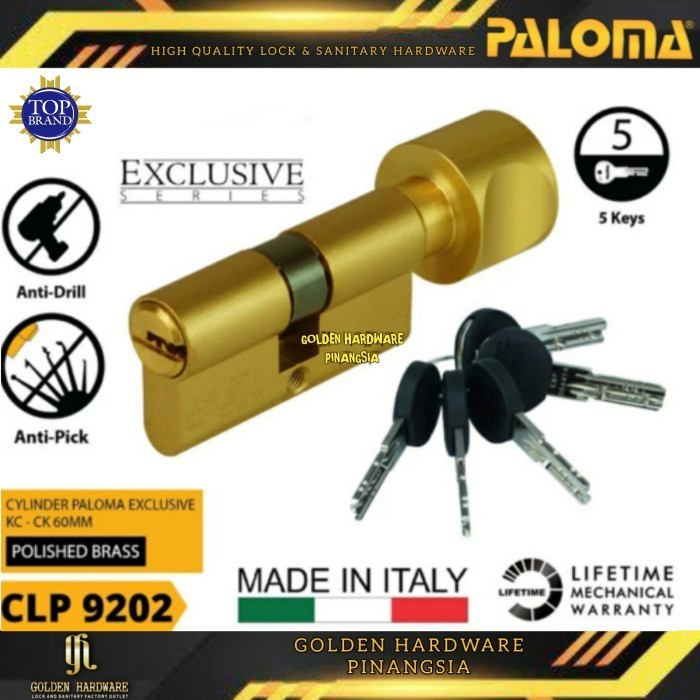 [Baru] Paloma Clp 9202 Cylinder Knob Putar Silinder Kunci Pintu Rumah 60Mm Pb Limited