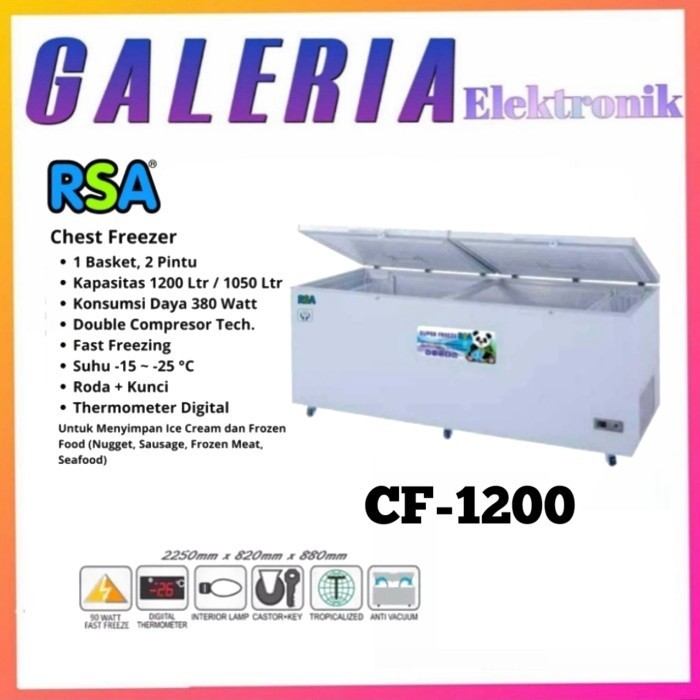 [New] Chest Freezer Rsa Cf1200 / Cf 1200 Freezer Box 2 Pintu Rsa 1050 Liter Diskon