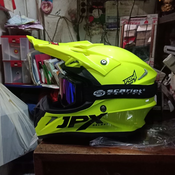[New] Helm Motor Cross Trail Jpx Plus Kacamata Goolge Limited
