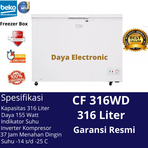 [New] Chest Freezer Box Beko Cf 316Wd Pembeku Daging Frozen Food Frezer Limited