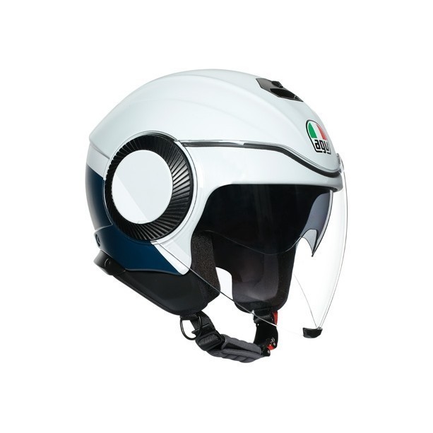 [Ori] Agv Orbyt Block Ebony Grey White  Helm Half Face Double Visor Terbaru