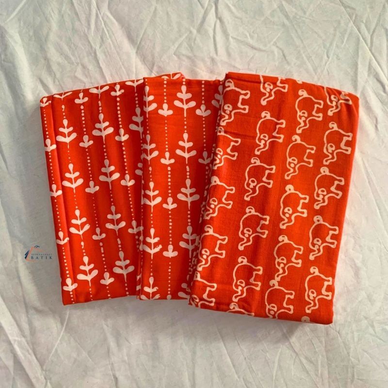 Kain Batik - Batik Cap - Batik Garutan - Batik Motif Series Orange