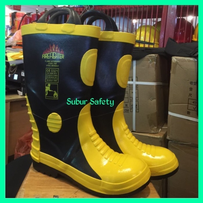 [New] Sepatu Safety Boot Pemadam Kebakaran / Sepatu Pemadam Kebakaran Murah Terbatas