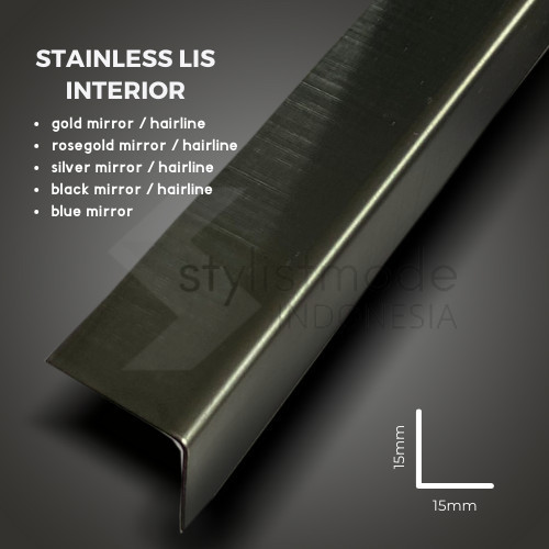 STAINLESS LIS INTERIOR SIKU L BLACK 15 X 15MM