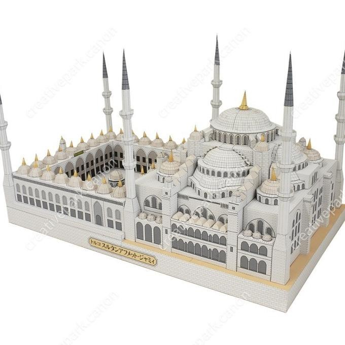 

Papercraft DIY Miniatur Sultan Ahmed Camii Turki