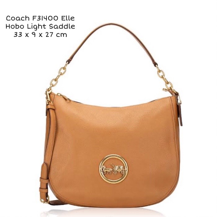 ✅New Coach F31400 Elle Hobo Light Saddle Limited