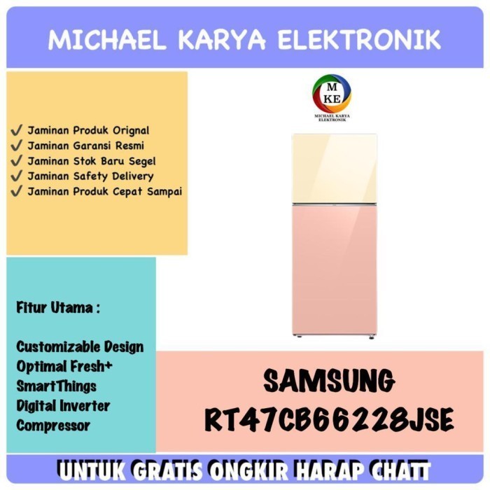 [Baru] Samsung Rt47 Kulkas Bespoke Ungkep 2 Pintu Rt47Cb66228Jse 465 L Rt47Cb Terbatas