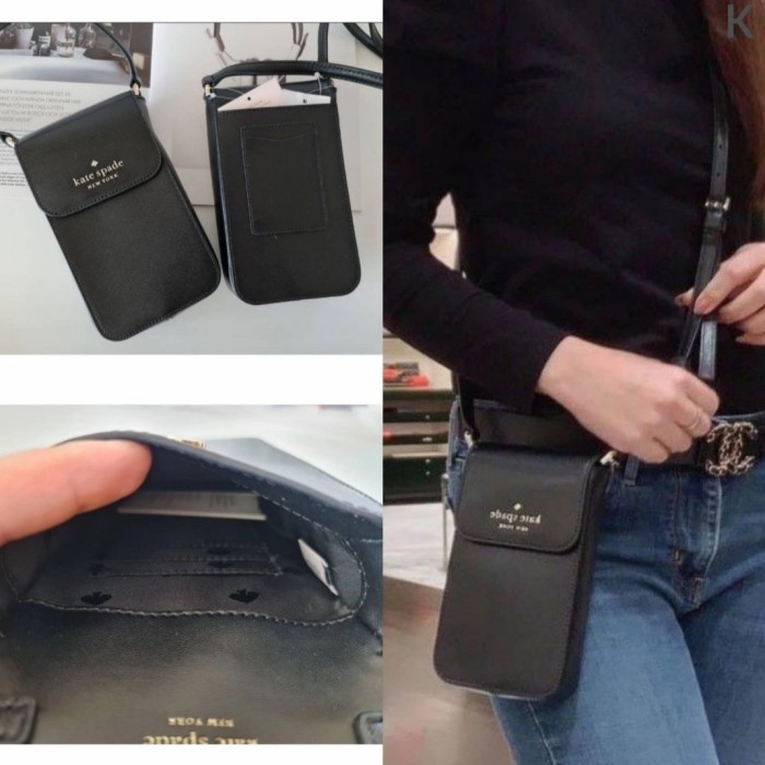 ✅New Tas Kate Spade Ns Flap Phone Crossbody Bag Black Diskon