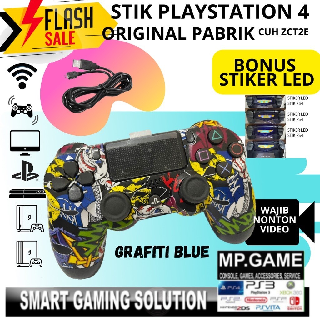 [LIMITED QUALITY] Stik Stik PS4 Wireless Limited OP + Kabel Charger Grafiti Edition