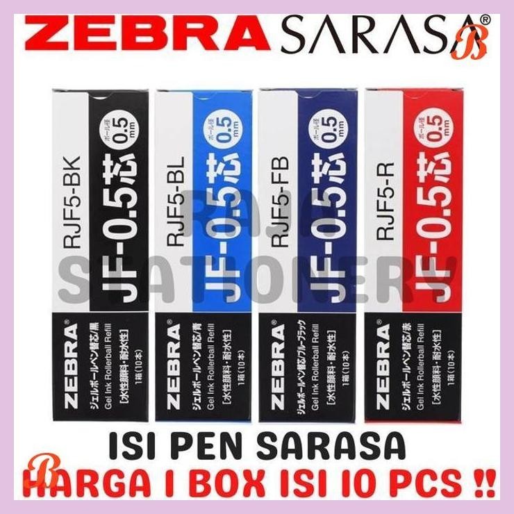

| KG | ZEBRA REFILL SARASA 0.5 0.7 ISI ULANG PEN SARASA HITAM BIRU [10PCS]