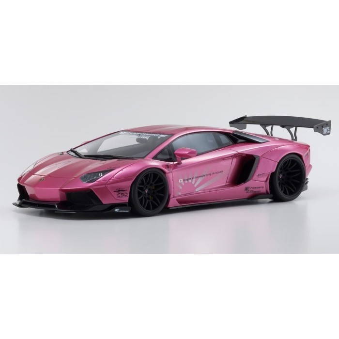 [Original] 1:18 Kyosho Lamborghini Aventador Lb Works Pink Diecast Miniatur Model Terbatas