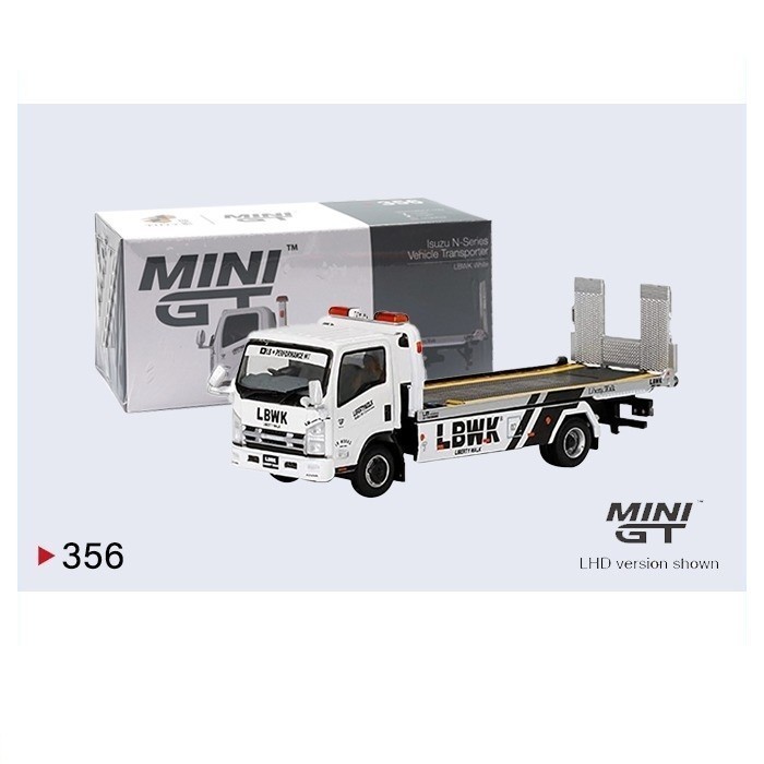[Original] Minigt 356 Isuzu N-Series Vehicle Transporter Lbwk White Mgt Diecast Diskon