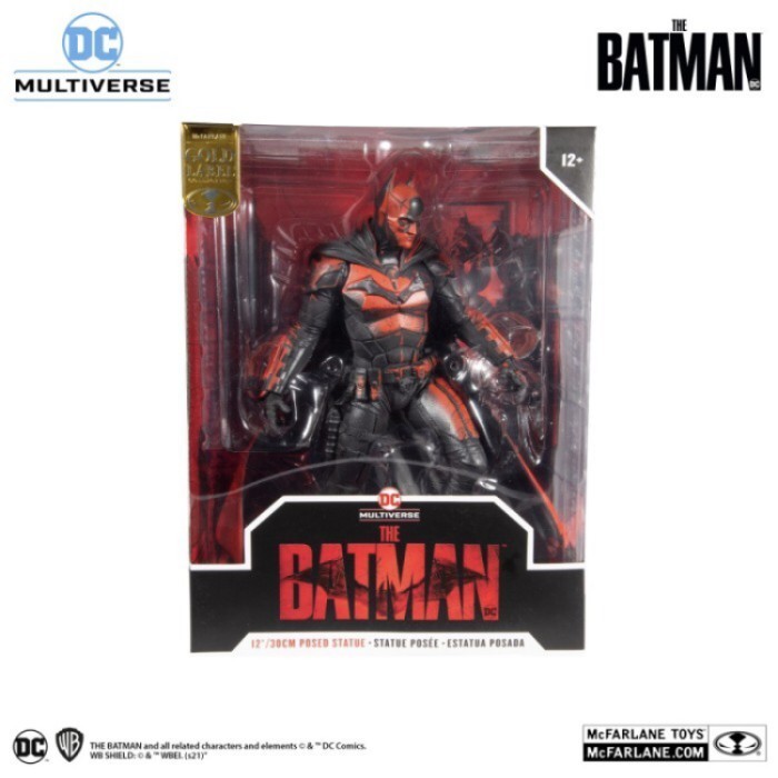 [Ori] Mcfarlane The Batman - Batman 12 Inch Statue Gold Label Figure 2022 Terbatas