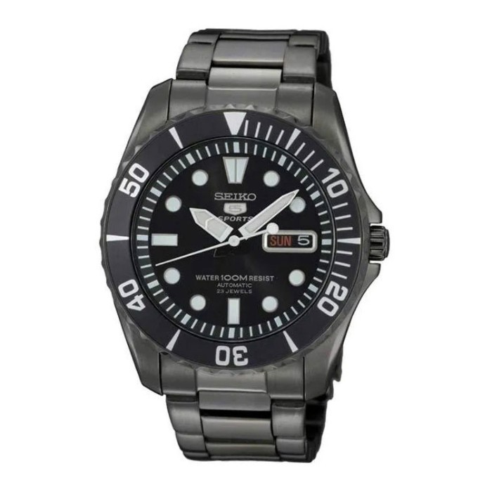 ✅New Seiko 5 Sports Snzf21 Black Sea Urchin Mini Sumo 23 Jewels Berkualitas