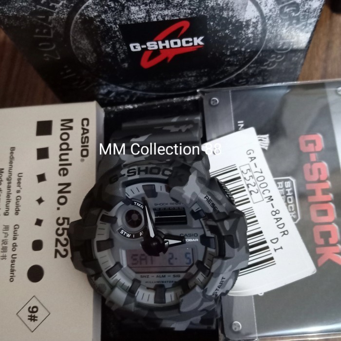 ✅New Ori Casio Gshock Ga700Cm-8Adr G-Shock Ga-700Cm-8Adr Terbaru