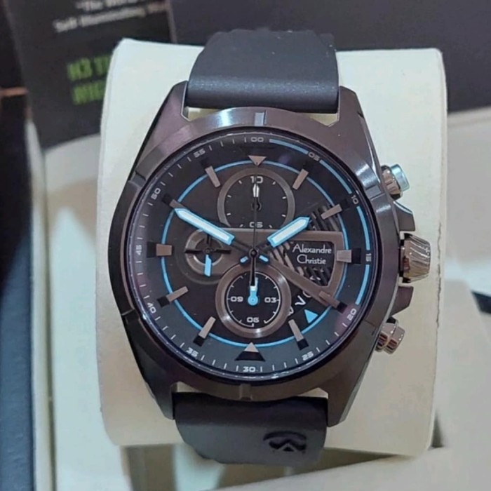 ✅Original Jam Tangan Alexandre Christie Pria Original Ac6592 Black Berkualitas