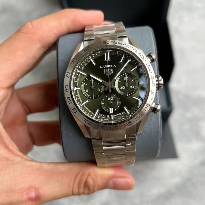 ✅Original Th Carrera Heuer 02 Green Berkualitas