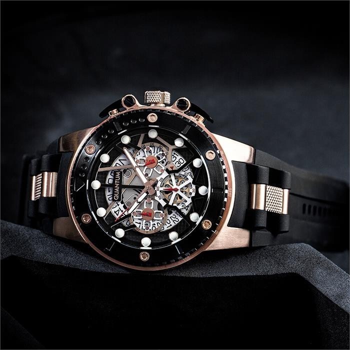 ✅Original Jam Tangan Pria Quantum Hng535.851 City Hunter Black Rosegold Original Terbatas