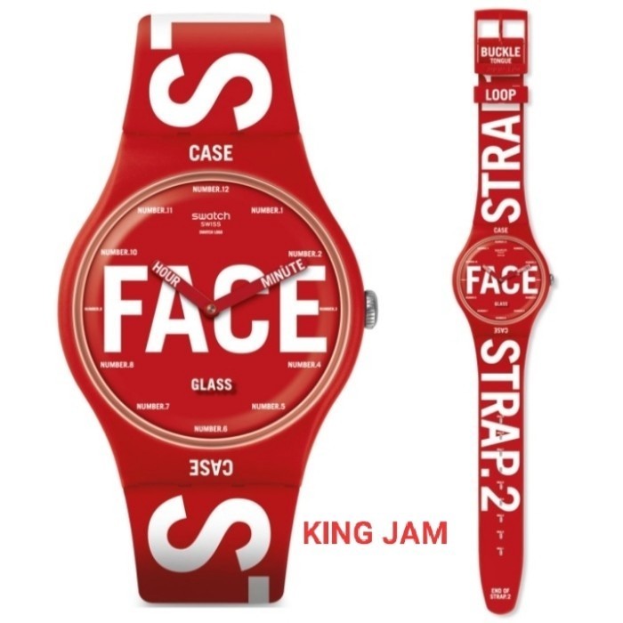 ✅Original Jam Tangan Pria Swatch Suor115 Original Swatchid Merah Berkualitas