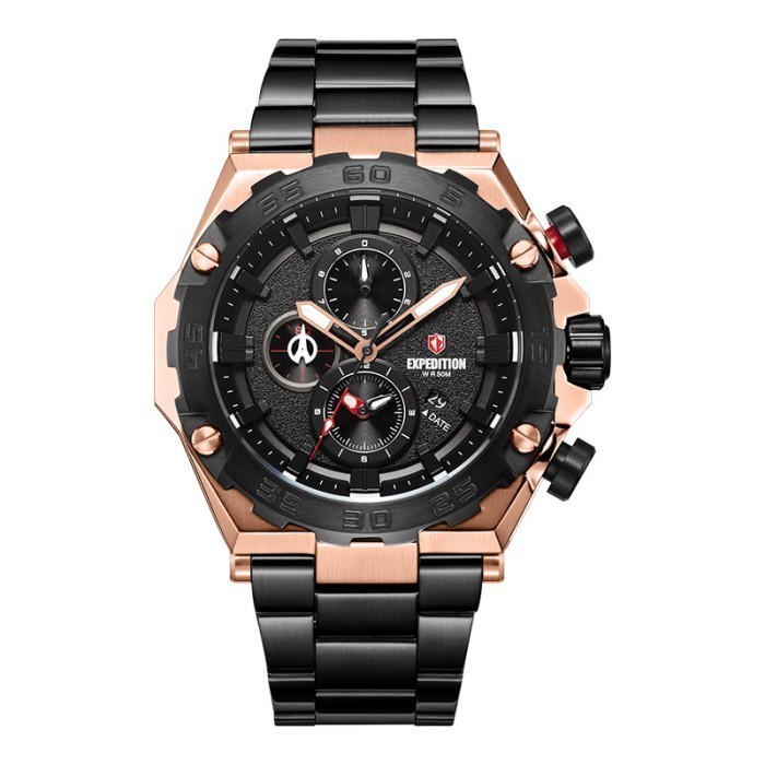 ✅Original Jam Tangan Pria Original Expedition E6797 / 6797 - Black Rosegold Berkualitas