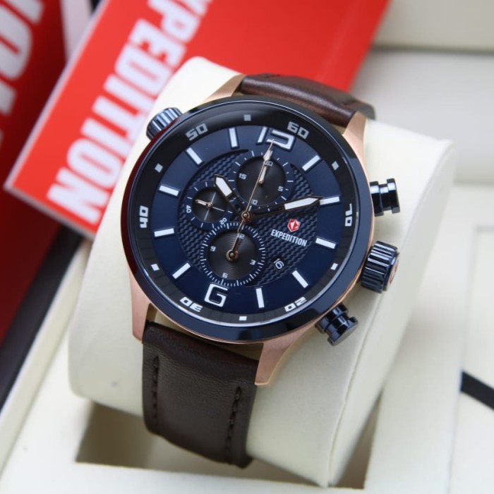 ✅Original Jam Tangan Pria Expedition E6768 Rosegold Blue Original Limited