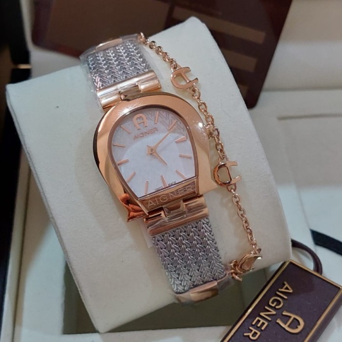 ✅Termurah Jam Tangan Wanita Aigner Arwlg2101214 Silver Rose Gold Terbaru Origina Berkualitas
