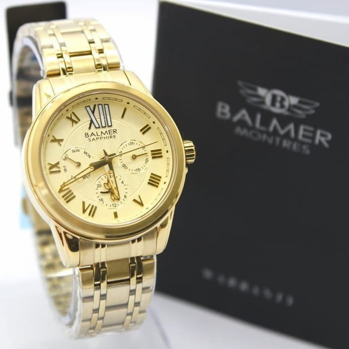 ✅Sale Jam Tangan Balmer 7976 Wanita Sapphire Full Gold Original Diskon