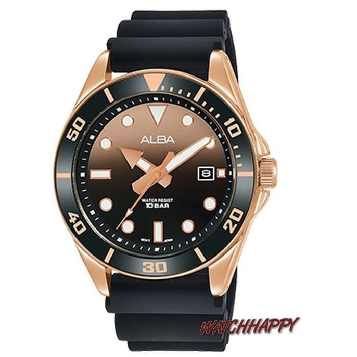 ✅Sale J Tgn Pria Alba Original 100 Ag8K20X1 Rubber Rose Gold Ag8K20 Garansi Terbatas