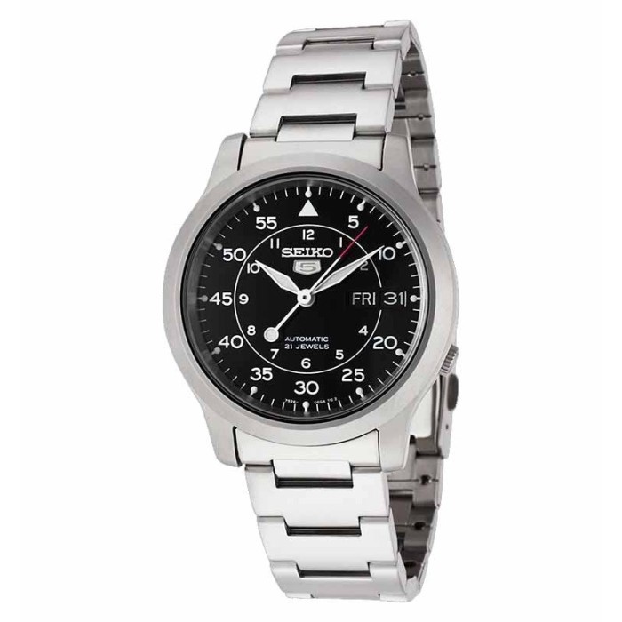 ✅Sale Jam Tangan Uniex - Seiko 5 Snk809K1 Automatic Silver Black New Diskon