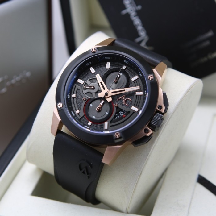 ✅Sale Jam Tangan Pria Alexandre Christie Ac 9602 Ac9602 Black Rosegold Terbaru