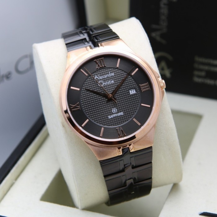 ✅Sale Jam Pria Alexandre Christie Original Ac 8541 Black Rosegold Terbatas